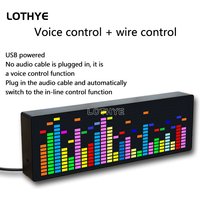 LOTHYE RGB Rhythmus LED Stereo Musik Spektrum Pickup Elektronische Uhr Sprachsteuerung Pegelanzeige VU Meter Auto Atmosphäre Lampe
