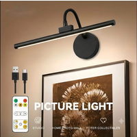 Upgraded LED Wireless Picture Light with Remote Control, 360° Adjustable Magnetic Wall Lamp, Rechargeable USB, 3 Color Dimmable