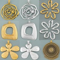 Large Matte Gold/Antique Gold/Silver Color Round Medallion Jewellery Pendnat For Handmade Necklace Making Findings Material