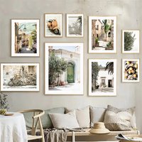 Spanish Italy Puglia Architecture Posters Canvas Painting Green Leaves Indoor Plants Wall Art Print Pictures Living Room Decor