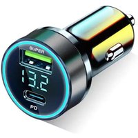 High power dual USB car charger 120W fast charging adapter used for iPhone Samsung compatible devices
