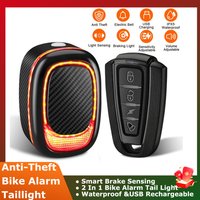 AliExpress NONE 115dB Remote Control Bike Taillight Anti-Theft Vibration Alarm Waterproof Wireless Bike Motorcycle Brake Sensing Rear Lights