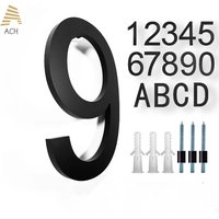Modern Floating House Number Outdoor - 8 Inch 20cm Black Address Sign for Home/Garage Mailbox Street Anti Rust Waterproof