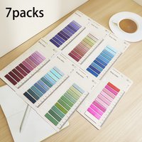 7 Packs Morandi Index Tabs with Built-in Ruler, 10 Colors Per Pack, Transparent Self-Stick Page Markers for Office & School