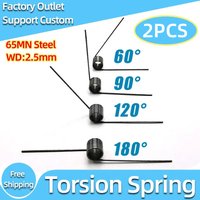 Creamily 2PCS 65Mn Steel Small V-shaped Torsion Spring Torsion Spring Clamp 60 90 120 180 Degrees Wire Diameter 2.5mm
