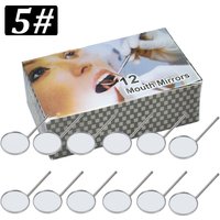 12Pcs/box Dental Mouth Mirror Head Stainless Steel Cone Socket Intraoral Oral Mirror for Inside Mouth Accessory #4#5