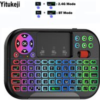 Mini BT Wireless Keyboard QWERTY With Touchpad 2.4GHz USB Backlit Mouse Remote Control For Windows Android TV Box Smart TV