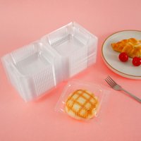 100Pcs Cake Slice Boxes Single Dessert Box Cupcake Slice Container with Lid Stackable Clear Square Stackable Cupcake Slice 2023