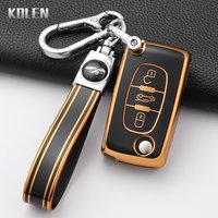 Fashion Car Key Case Cover For Citroen C2 C3 C4 C5 C6 Xsara Berlingo For Peugeot 207 307 308 407 607 807 Protected Keychain Fob