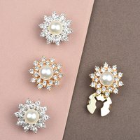 2pcs Rhinestones Snowflake Shirt Button Cover Cufflinks Button Pins for Ladies Clothing Sleeve Buttons Accessories