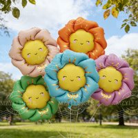 Matte Flower Sunflower Aluminum Film Balloon Baby Shower Birthday Party Photo Prop Children's Day Balloon Decoration