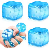 Snowflake Ice Cubes Squishy Fidget Toy Super Soft Transparent Maltose Cubes Squeeze Toy Adult Stress Relief Fidget Toy
