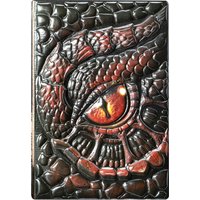 A5 Notebook,3D Loong Eyes Embossed Retro Hardcover Leather Cover,100 Sheets/Book,Horizontal Line Inside Office Learning Diary