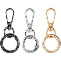 2 pcs Swivel Clasp Clip, Metal Swivel Snap Hooks, Double Opening Key Chain Clip with Key Ring for DIY Crafts Lanyard Making