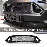 Car Grill Front Grille Plastic Replacement Bumper Hood Mesh With LED Light Auto Kit For Ford Mustang 2018-2022 RTR Style