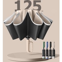 Big Windproof Strong Umbrella with Reflective Stripe Reverse Automatic Fold UV Umbrella for Rain Sun Carabiner Handle Luxury