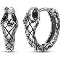 Fashion Black Snake Shaped Hoop Earring For Women Personality Fashion Silver Plated Earrings Punk Gothic Jewelry