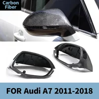 Rearview Mirror Cover for Audi A7 2011-2018 Real Carbon Fiber Side Mirror Shells Add on Frame Replacement Case Protector
