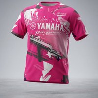 Summer Latest Yamaha Racing Pink Version Short Sleeve T-Shirt Men Women Oversized Breathable Speed Drying Sports Leisure Top