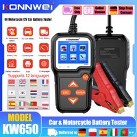 KONNWEI KW650 Autobatterietester 6V 12V Auto Blei-Säure Gel AGM EFB Batterieanalysator Digitales Fahrzeug- und Motorrad-Batterietestgerät