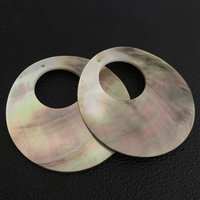 Natural Black MOP Charms Hollow Round Shell Pendant Mother of Pearl Charms DIY Jewelry Earring Necklace Making Accessories