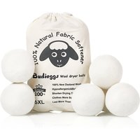 Wool Dryer Balls - New Zealand Wool 6-Pack - 3" XL Premium Natural Fabric Softener Wool Balls For Dryer Laundry Balls For Dryer