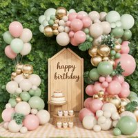 111Pcs Sage Green Blush Pink Gold Balloon Garland Arch Kit Boho Latex Balloons for Birthday Baby Shower Wedding Bridal Shower Ge