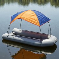 Inflatable Boat Sunshade Easy Install Foldable Boat Sunshade Lightweight Canopy Frame Wind Resistant Watercraft Shade