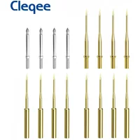 Cleqee P8003.1 1mm/2mm Replaceable Needles Pin with Thread or no thread Test Probe Kit 1mm Gold Plated Sharp & 2mm Thick Needles
