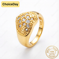 Charming 18K Gold Plated Luxury Heart-Shaped Zircon Ring for Women - Fashion Gift Jewelry Wedding Party Accessories