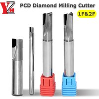 YZH PCD Diamant-Fräser, polykristallin, für Kohlefaser, Fiberglas, Nylon, Aluminium, Kupfer, Hartholz, Bakelit-Bits, 1–12 mm