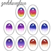 5pairs Cartoon Doll crystal Eye Gradient pupils 10x14mm/13x18mm/18x25mm Oval photo glass cabochon demo flat back Making findings