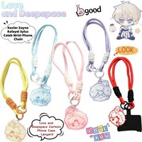5 Styles Game Love and Deepspace Keychain Cartoon Character Xavier Zayne Rafayel Sylus Caleb Acrylic Lanyard Cosplay Props Gift