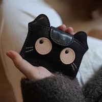 Vintage Cats Themed Slim Compact Card Holder With Multiple Slots For Cards Cash And Essential