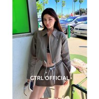 Short Letter Zipper Drawstring Jacket Top And Shorts Casual Sportswear Set Official Ctrl Women's Spring Summer Fashion