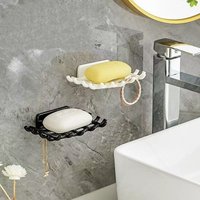 Wall Mounted Soap Rack Soap Box PP Bathroom Shelf Soap Sponge Dish No Punching Storage Rack Bathroom Accessories