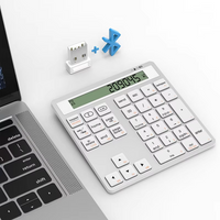 Bluetooth Number Pad 2.4G Wireless Numeric Keypad with Display Calculator - Wireless Number Pad Slim 34-Key Portable