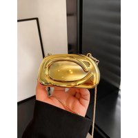 Mini version fashion gold metal closure box-shaped clutch bag women's evening wedding party chain crossbody bag shoulder bag