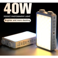 New 40W Portable Mini LED Fill Light Pocket-sized Photography Light with Built-in Battery Adjustable Dual-colour Soft LED Light