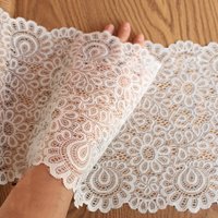 2Yards White Black Flower Stretch Laces Trim DIY Clothing Design For Wedding Dress Underwear Accessories 22CM Wide
