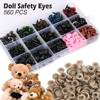 560/580Pcs Doll Making Eyes Plastic Button Eyes Multiple Sizes DIY Craft Stuffed Toy Eyes for Plush Toy Crochet Craft Dolls