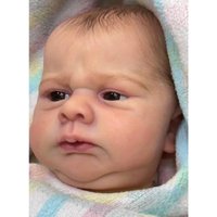 19 Inch Reborn Baby Doll Kit Kobi with Hand Drawing Hair Unfinished Already Painted DIY Doll Parts