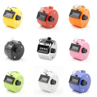 4 Digit Number Counters Plastic Shell Hand Finger Display Manual Counting Tally Clicker Color Shell Timer Soccer Golf Counter