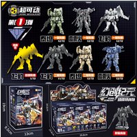 New Dawn Team Building Blocks Man Fantasy Creation Era Blind Box mystery box Assembly Mech Model Transformation Robot Toy Gift