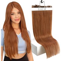 Ugeat Clip In Hair Extensions Human Hair Highlight Blonde Color Full Head Balayage Bralizian Hair 5Pcs 12inc for Salon Samples