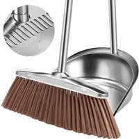 Broom Dustpan Set Stainless Steel Magic Brushs Combination Household Combo Cleaning Tool Dust Pan Long Handle Sweeping