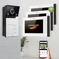 HOMSECUR Tuya App 7" WIFI - Interphone vidéo pour porte - Enregistrement automatique pour 3 familles