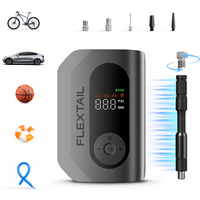 FLEXTAIL TINY TIRE PUMP 600 - 150PSI Electric Tire Pump, Bicycle Inflator with Taillight for Bikes, Motorcycle and Sport Balls