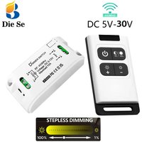 RF 433 Mhz Universal Wireless Smart Light Dimmer Switch Remote Control switch DC 5V 12V 24V 30V Relay Mini Receiver for Light