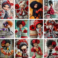 Diamond Embroidery Sale Sweet Dolls Lady Potrait Mosaic Handmade Full Square Round Drill DIY Diamond Painting By Numbers Sets